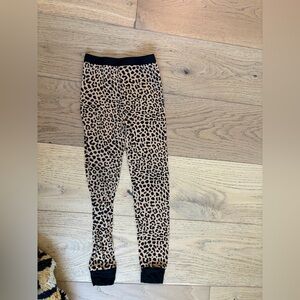 Kids Leopard Print Leggings - Tan and Black
